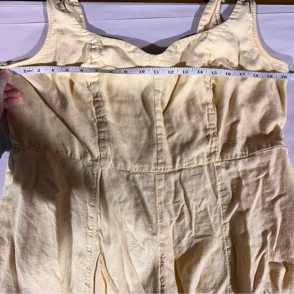 Old Navy Butter Yellow Linen Blend Midi Sweetheart Dress 2X - Picture 10 of 12